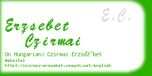 erzsebet czirmai business card